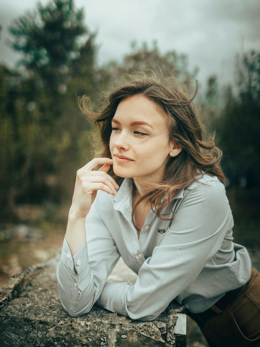 A woman in quiet stillness — editorial portrait